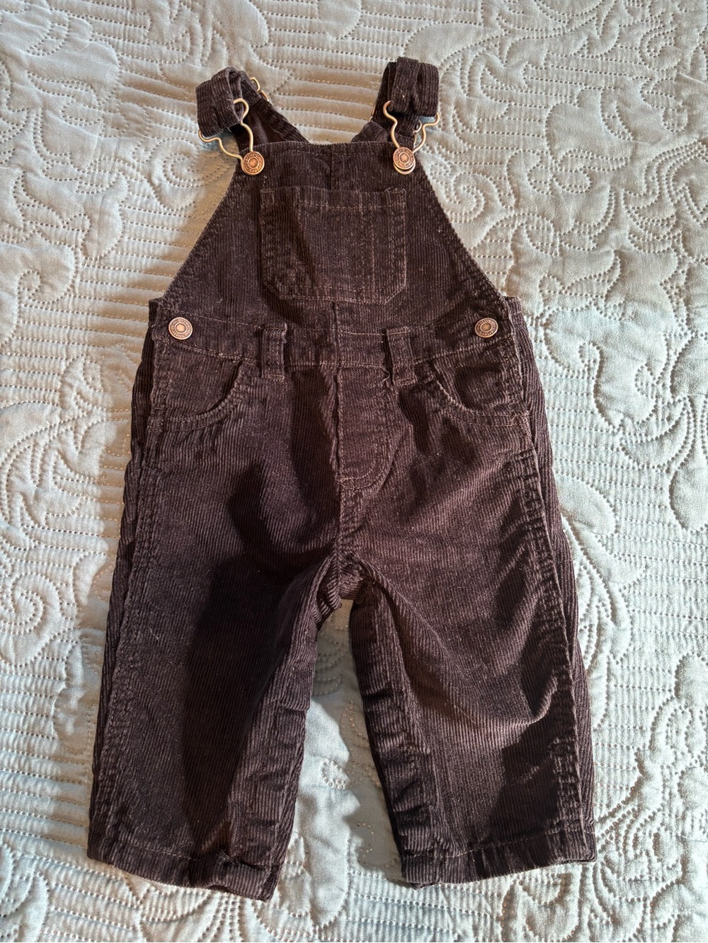 Carter's Black Corduroy Overalls Bibs 6 month gender neutral fall winter toddler